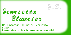 henrietta blumeier business card